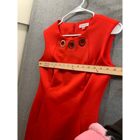 Calvin Klein Red Dress Women Small Size 4 Evening Party Cocktail Dress - Picture 5 of 6